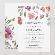 Elegant Floral Eucalyptus Wedding Einladung