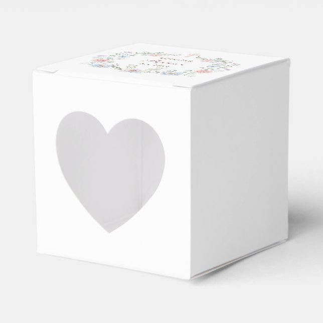 Elegant Floral Frame Baptism Heart Geschenkschachtel (Vorderseite)