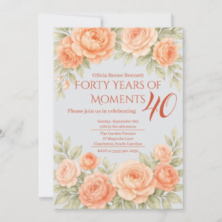 Elegant Floral Frame Border Birthday Einladung