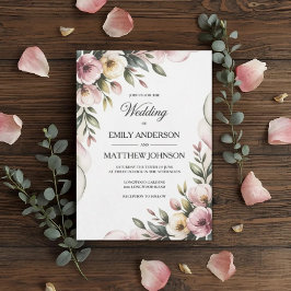 Elegant Floral Frame Wedding Invitation