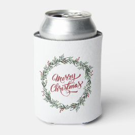 Elegant Floral Frohe Weihnachten | Can Cooler Dosenkühler