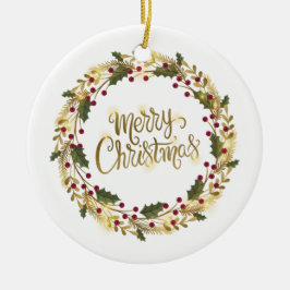 Elegant Floral Frohe Weihnachten | Ornament