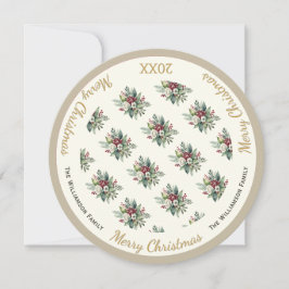 Elegant floral frohe Weihnachten Personalisiert