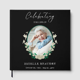 Elegant Floral Funeral Celebration of life Photo Gästebuch