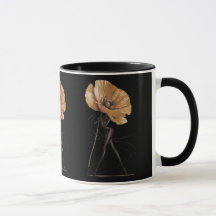 Elegant Floral Goddess Fashion Illustration Mug