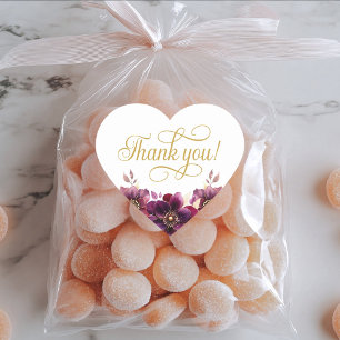 Elegant Floral Gold Script Vielen Dank Sticker