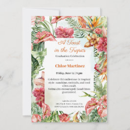 Elegant Floral Graduation Celebration Invitation