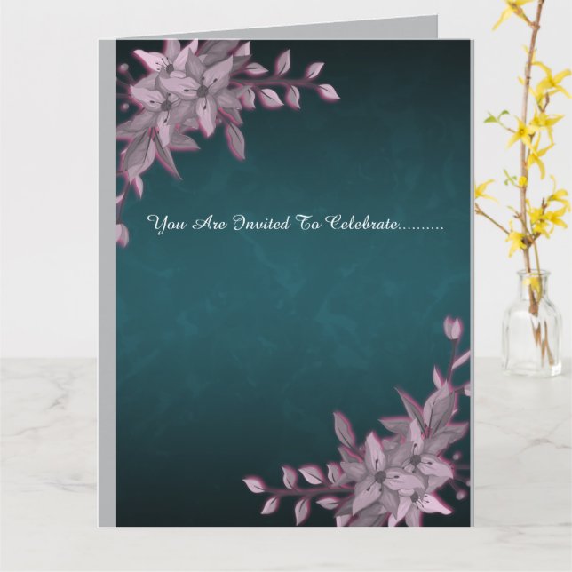 Elegant Floral Graduation Folded Invitation   (Fleur jaune)