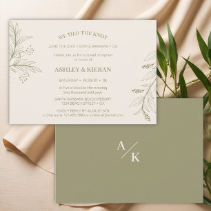 Elegant floral GreenWe tied den Knoten-Empfang Einladung