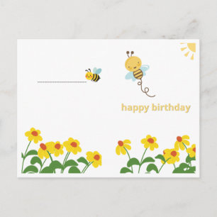 Elegant Floral Happy Birthday Greeting Card Postkarte