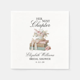 Elegant Floral Her Next Chapter Bridal Shower  Serviette