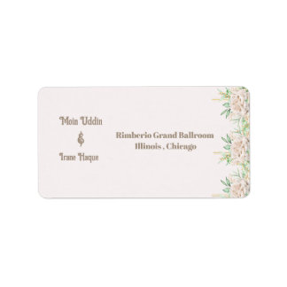 Elegant Floral Islamic Nikah Ceremony Invitation Adressaufkleber