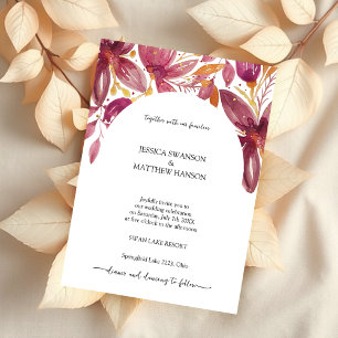 Elegant Floral Korallen-Lila Gold Einladung