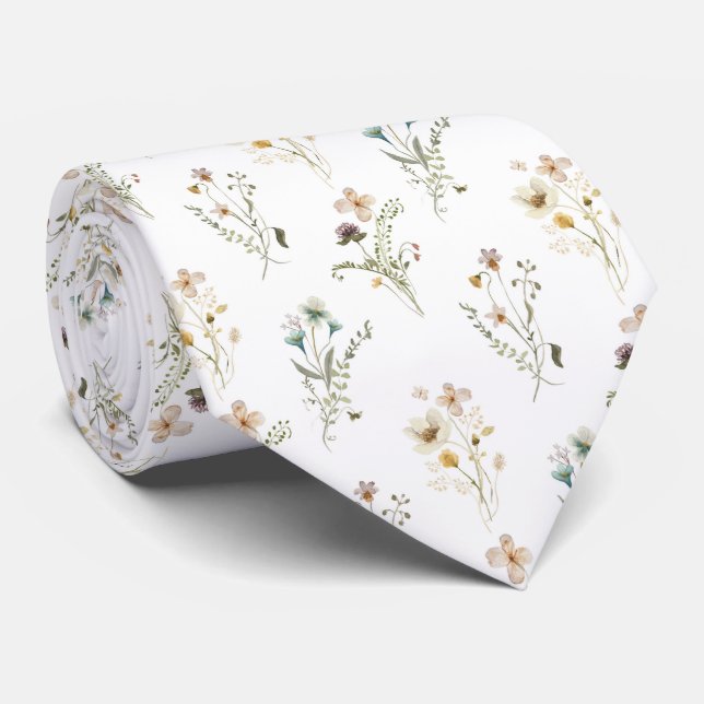 Elegant Floral Krawatte (Gerollt)