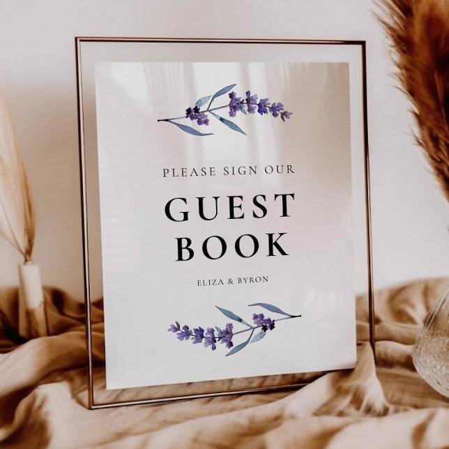 Elegant Floral Lavender Guestbook Poster (Von Creator hochgeladen)