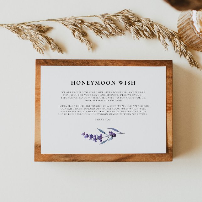 Elegant Floral Lavender Honeymoon Wish Begleitkarte (Von Creator hochgeladen)