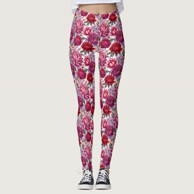 Elegant Floral Leggings (Vorderseite)