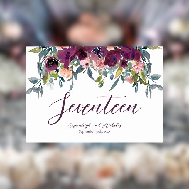 Elegant Floral | Lila Hochzeit in Garland Tischnummer (Von Creator hochgeladen)