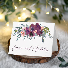 Elegant Floral | Lila rosa Faltkarte