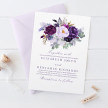 Elegant Floral | Lila Wasserfarben Hochzeit