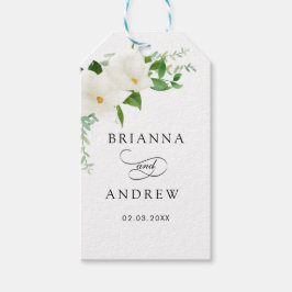 Elegant Floral Magnolia Wedding  Geschenkanhänger
