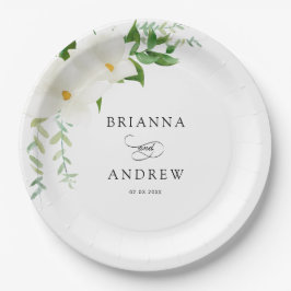 Elegant Floral Magnolia Wedding  Pappteller