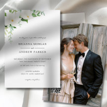 Elegant  Floral Magnolia Wedding Photo QR Code 
