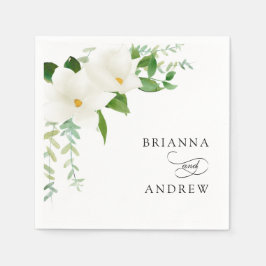 Elegant Floral Magnolia Wedding  Serviette