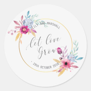 Elegant floral mariage M & Mme   Autocollant