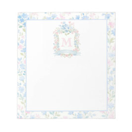 Elegant Floral Monogram Notizblock