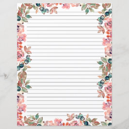 Elegant Floral Monogram Stationery Paper