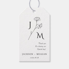 Elegant Floral Monogram Wedding Geschenkanhänger
