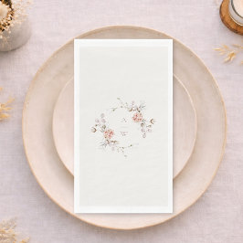 Elegant Floral Monogram Wedding Guest Towel Serviette
