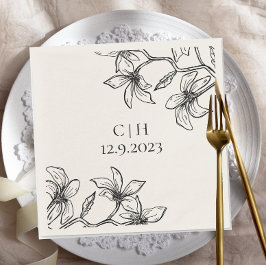 Elegant Floral Monogram Wedding Serviette