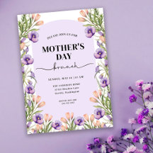 Elegant Floral Mother's Day Brunch Invitation