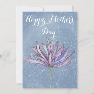 Elegant Floral Mother's Day Card Blue Feiertagskarte