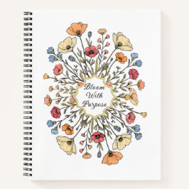 Elegant Floral Motivational Notebook Notizbuch