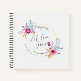 Elegant Floral Mr. & Mrs. Wedding Gästebuch Notizbuch