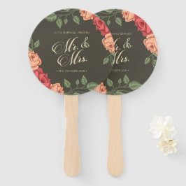 Elegant Floral Mr & Mrs Wedding | Handfächer