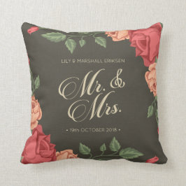 Elegant Floral Mr. & Mrs. Wedding | Kissen