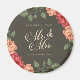 Elegant Floral Mr & Mrs Wedding | KÜHLSCHRANKMAGNE Magnet