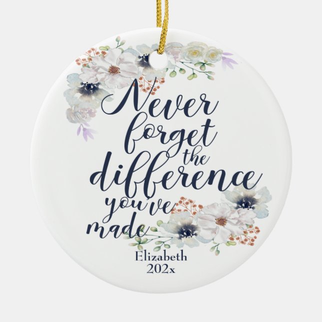 Elegant floral nie vergessen den Unterschied Keramik Ornament (Vorne)