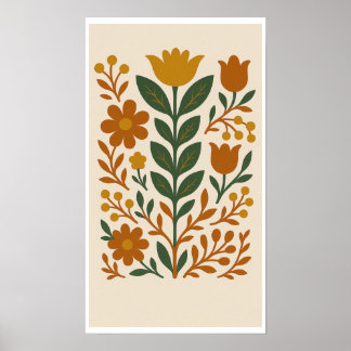 Elegant Floral Painting Art Poster