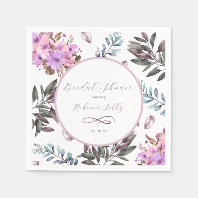 Elegant Floral Paper Napkin Serviette (Vorderseite)
