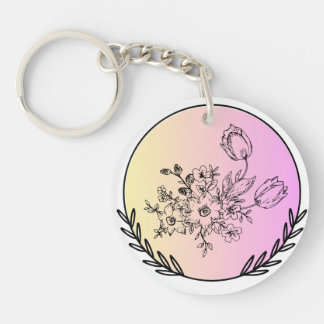 Elegant Floral Pastel Circle Aesthetic Design