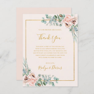Elegant Floral   Pastel Danke Empfang Card Postkarte