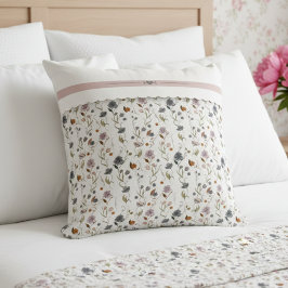 Elegant Floral Pattern Cottagecore Throw Pillow Kissen
