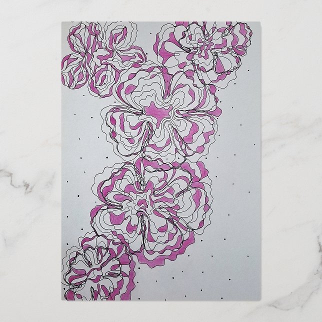 Elegant floral pattern folieneinladung (Vorderseite)