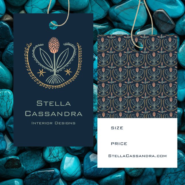 Elegant Floral Pattern Hang Tag Price Size CUSTOM (Elegant Floral Pattern Hang Tag Price Size Size Tag CUSTOM Clothing label
)