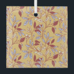 Elegant Floral Pattern with Red and Blue Leaves Ornament Aus Glas<br><div class="desc">Floral pattern with red and blue leaves on a beige background. The intertwining branches create an elegant, vintage feel.</div>
